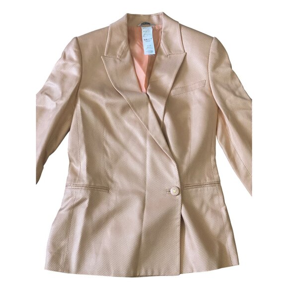 Gianni Versace Couture Silk Blazer Peach Sz 38 Made in Italy Vintage 90s - Picture 3 of 16